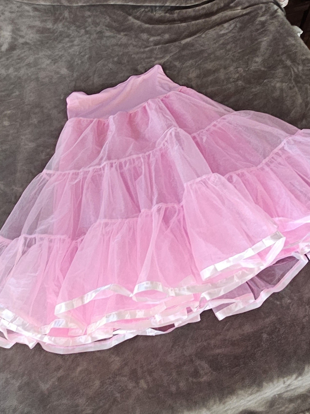 Pink Tiered Tulle Skirt - Women's Flared Petticoat